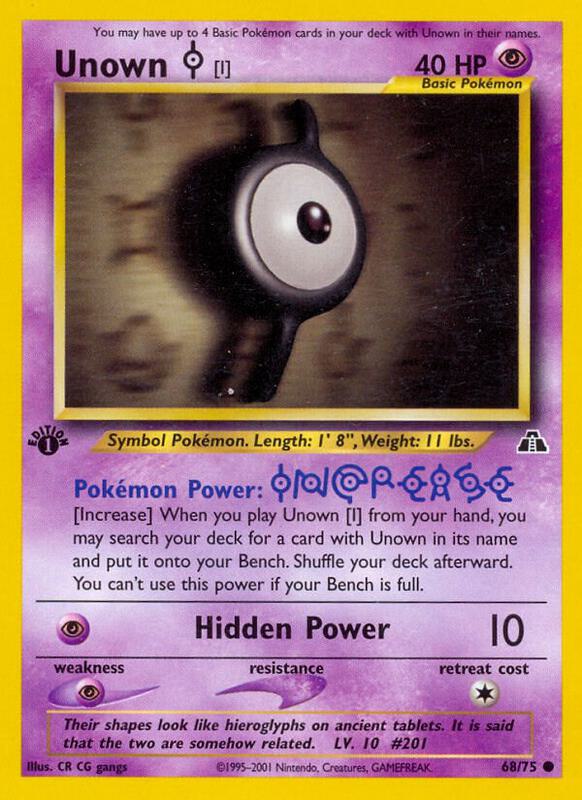 Unown [I] Pokemon card from Neo Discovery