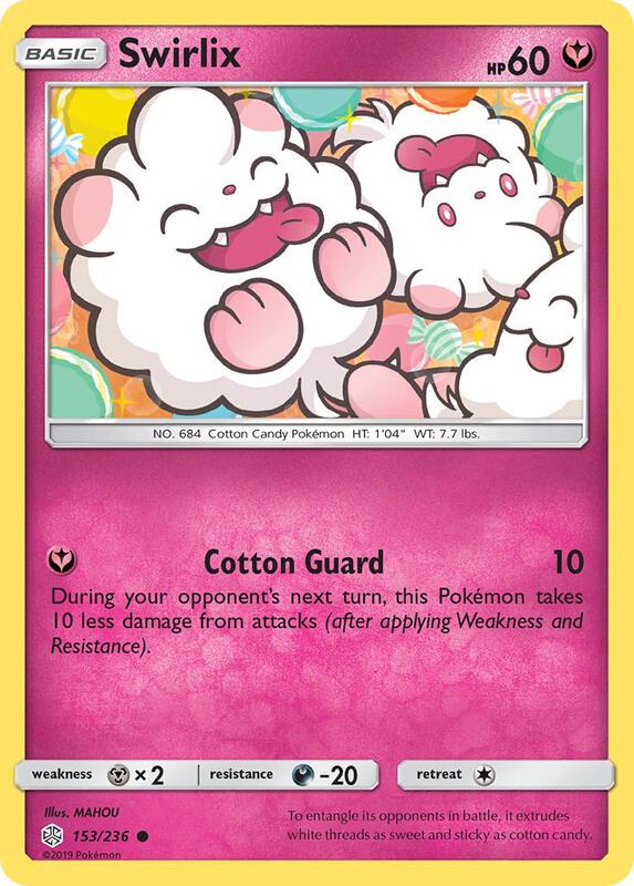 Swirlix Pokemon card from SM - Cosmic Eclipse