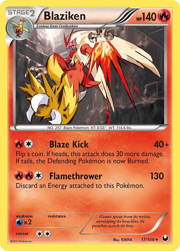 Blaziken Pokemon card from Dark Explorers