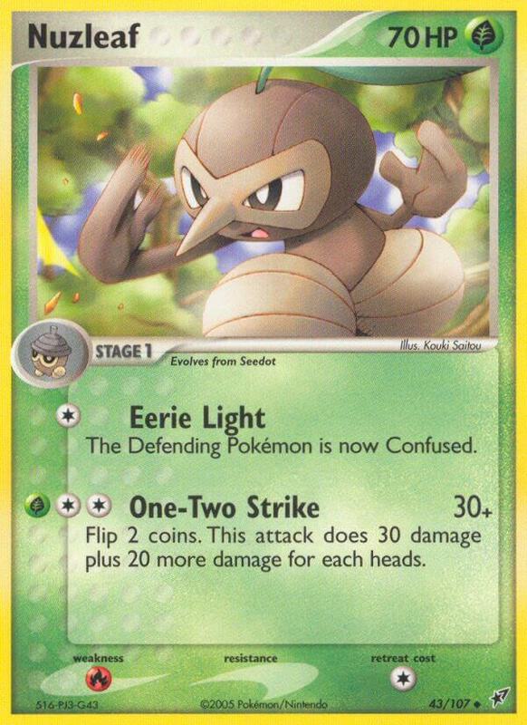 Nuzleaf Pokemon card from Deoxys