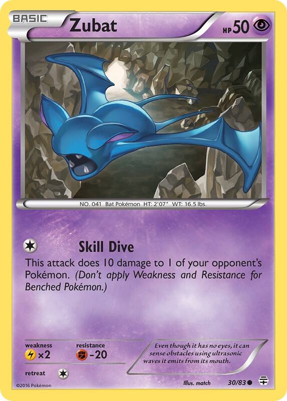 Zubat Pokemon card from Generations