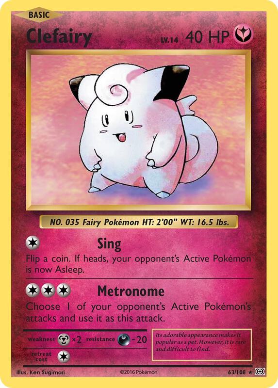 Clefairy Pokemon card from XY - Evolutions