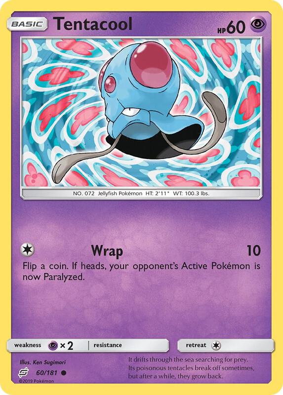 Tentacool Pokemon card from SM - Team Up