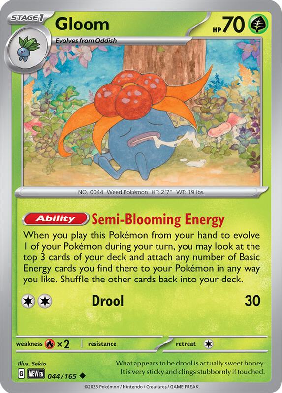 Gloom Pokemon card from SV: Scarlet & Violet 151
