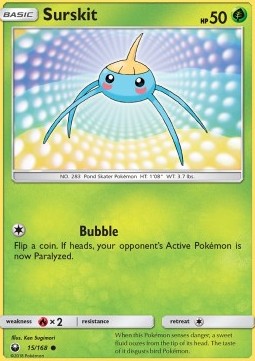 Surskit Pokemon card from Celestial Storm