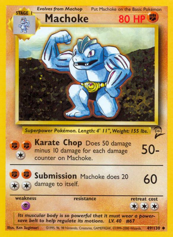 Machoke Pokemon card from Base Set 2
