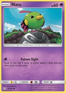 Natu Pokemon card from Cosmic Eclipse