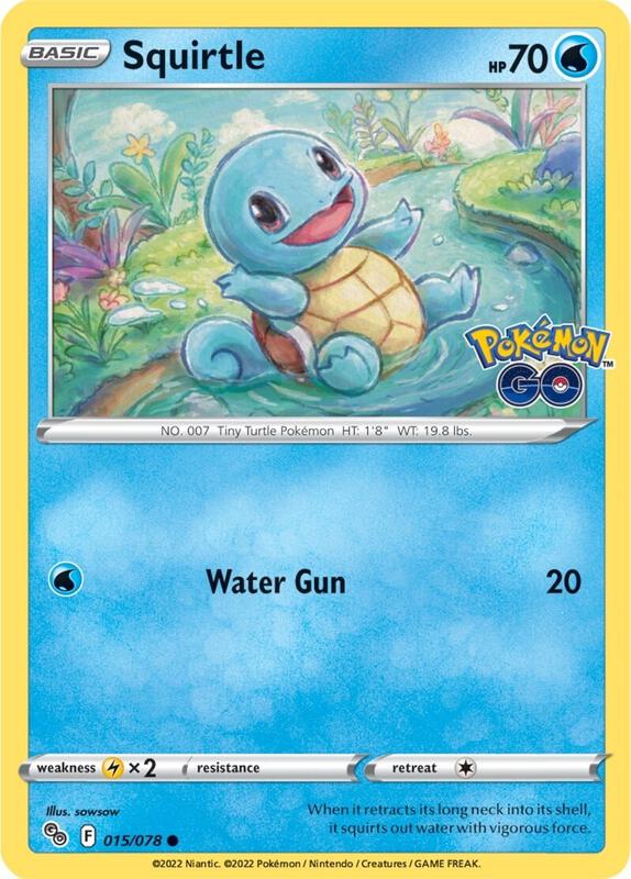 Squirtle Pokemon card from Pokemon GO