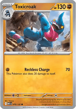 Toxicroak Pokemon card from Mega Evolution
