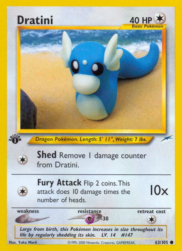 Dratini Pokemon card from Neo Destiny