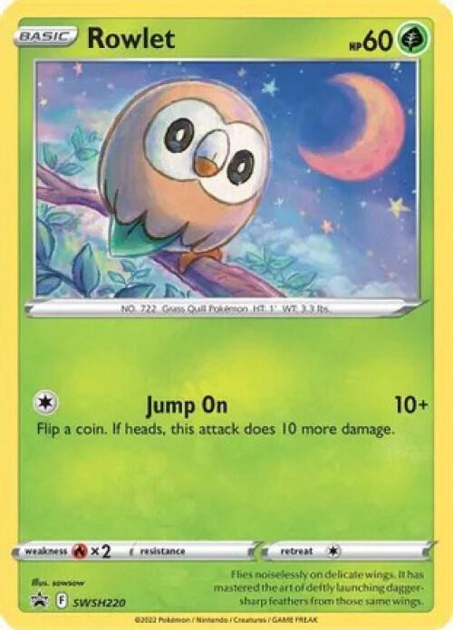 Rowlet - SWSH220 (Cosmos Holo) Pokemon card from TCG: Tempest