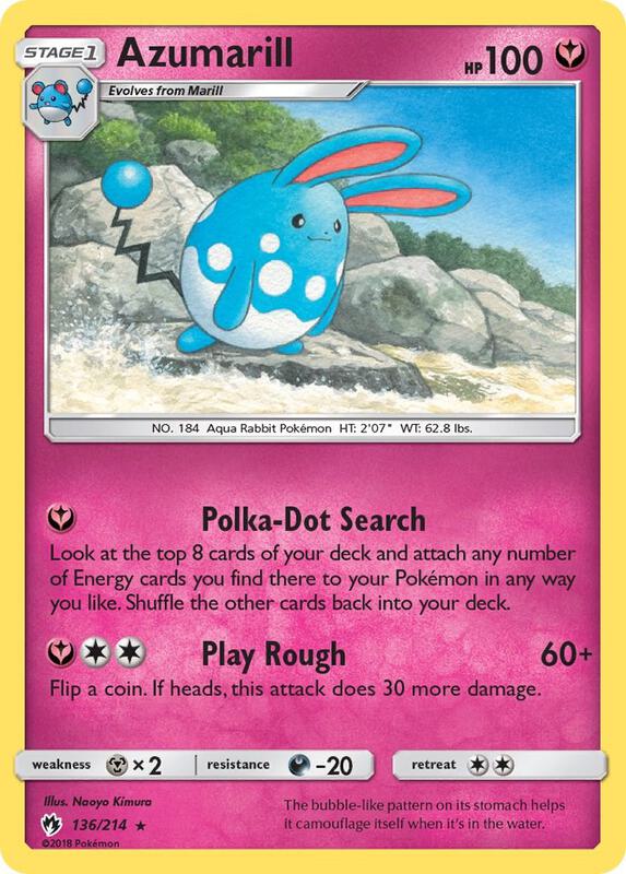 Azumarill Pokemon card from SM - Lost Thunder