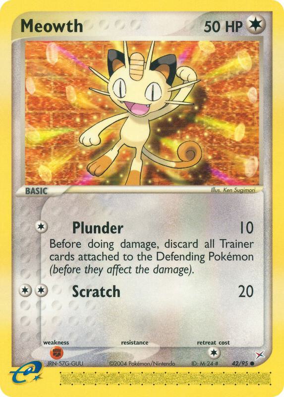 Meowth Pokemon card from Team Magma vs Team Aqua