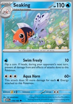 Seaking Pokemon card from 151