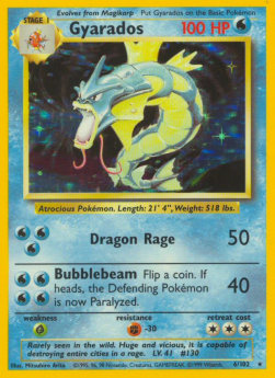 Gyarados Pokemon card from Base Set
