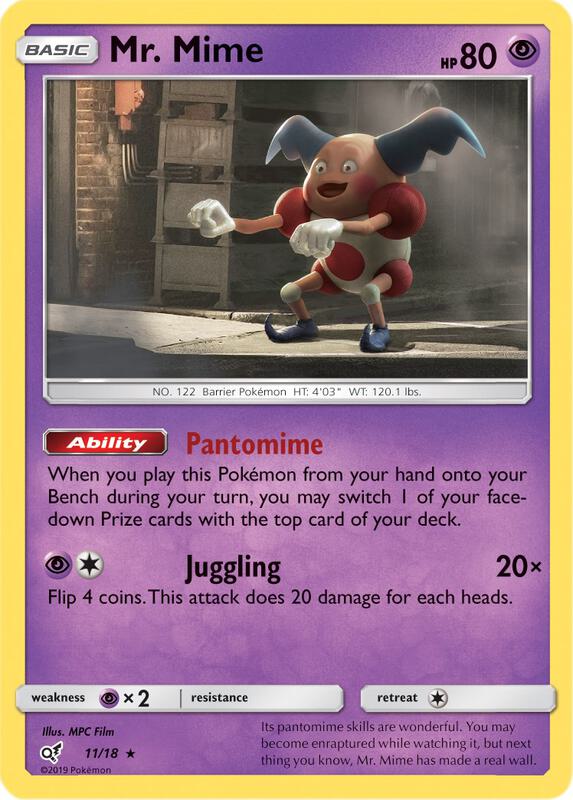 Mr. Mime Pokemon card from Detective Pikachu