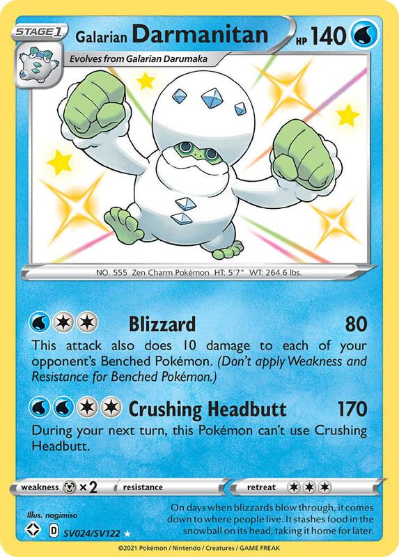 Galarian Darmanitan Pokemon card from Shining Fates: Shiny Vault