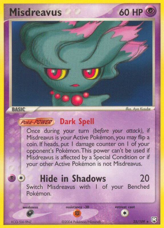 Misdreavus Pokemon card from Team Rocket Returns