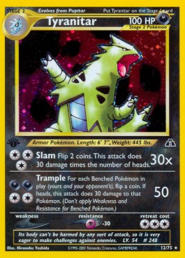 Tyranitar Pokemon card from Neo Discovery