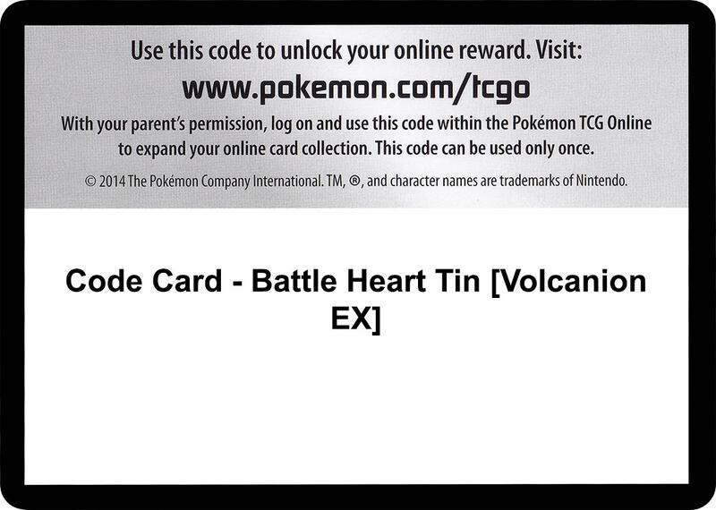 Code Card - Battle Heart Tin [Volcanion EX] Pokemon card from XY - Steam Siege