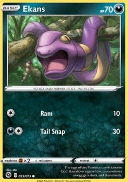 Ekans Pokemon card from Champion's Path
