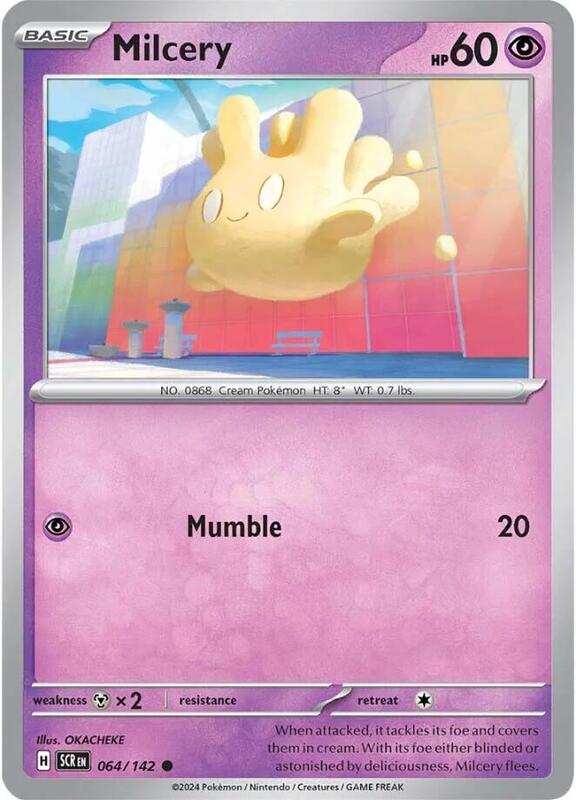 Milcery Pokemon card from SV07: Stellar Crown
