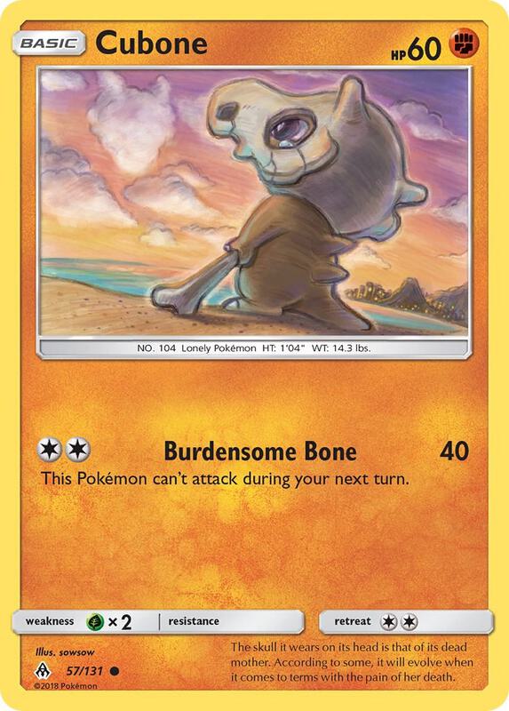 Cubone Pokemon card from SM - Forbidden Light