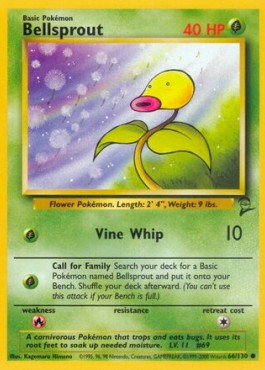 Bellsprout Pokemon card from Base Set 2