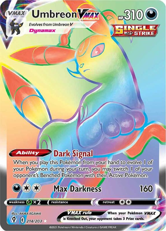Umbreon VMAX (Secret) Pokemon card from SWSH07: Evolving