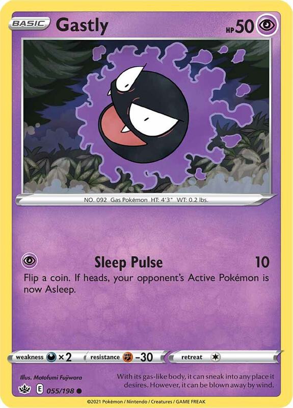 Gastly Pokemon card from SWSH06: Chilling Reign