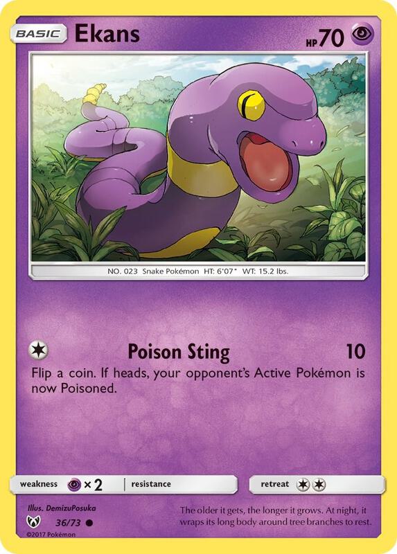 Ekans Pokemon card from Shining Legends