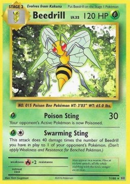 Beedrill Pokemon card from Evolutions