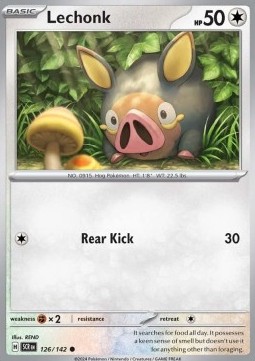 Lechonk Pokemon card from Stellar Crown