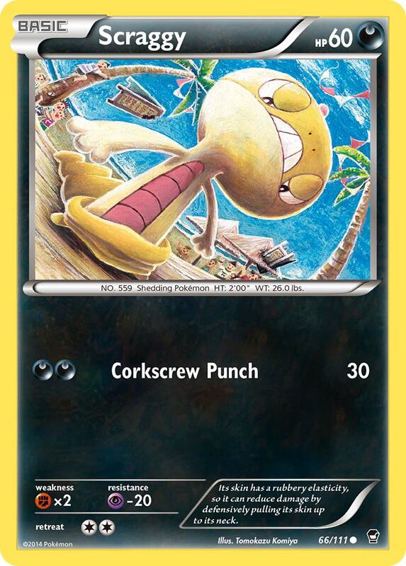Scraggy Pokemon card from XY - Furious Fists