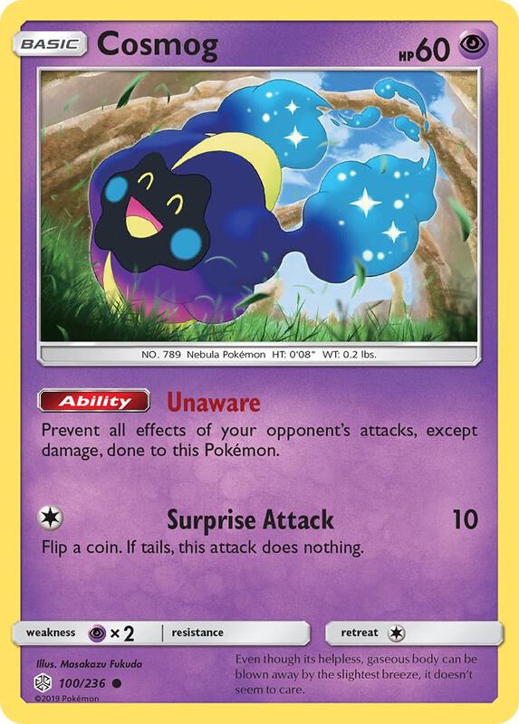 Cosmog Pokemon card from SM - Cosmic Eclipse