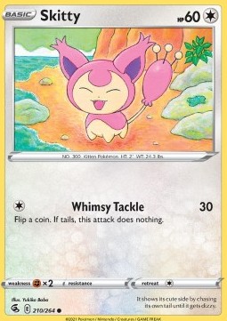 Skitty Pokemon card from Fusion Strike
