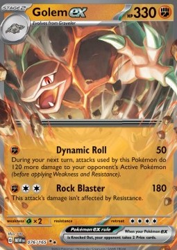 Golem ex Pokemon card from 151