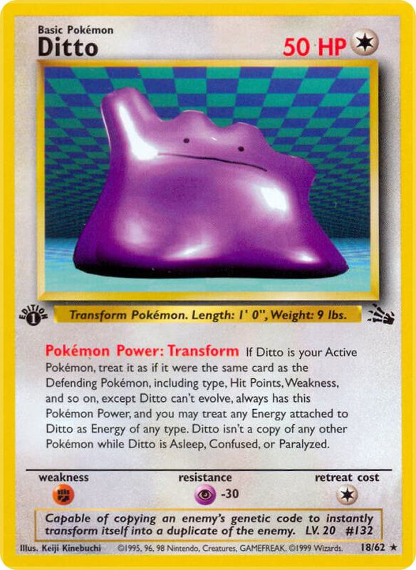 Ditto (18) Pokemon card from Fossil