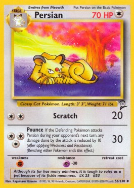 Persian Pokemon card from Base Set 2