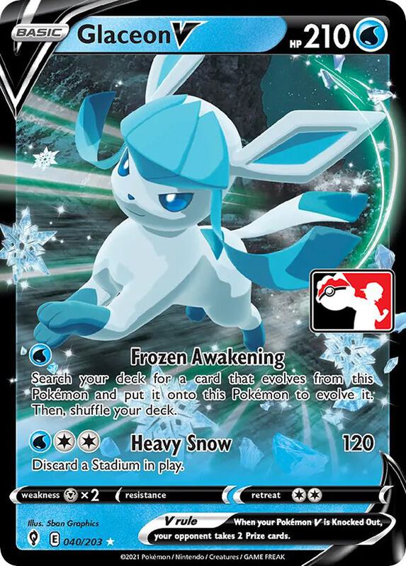 Glaceon V Pokemon card from Prize Pack Series Cards