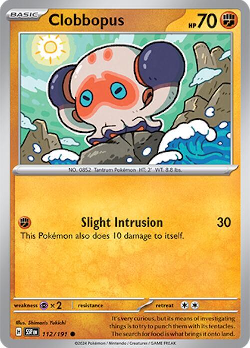 Clobbopus Pokemon card from SV08: Surging Sparks