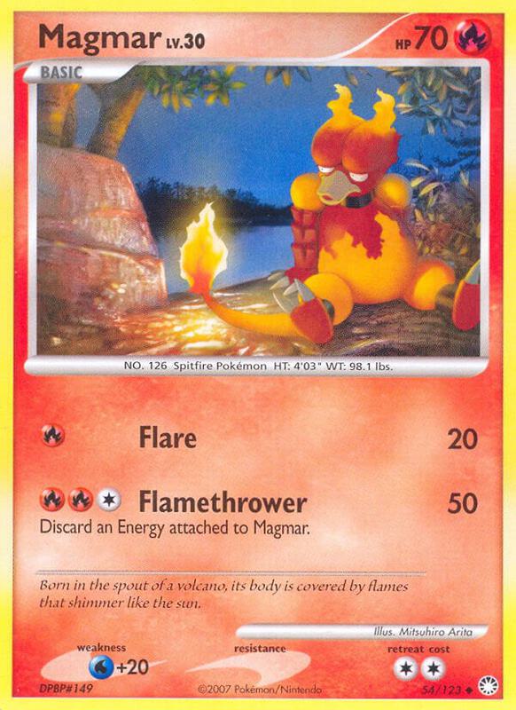 Magmar Pokemon card from Mysterious Treasures