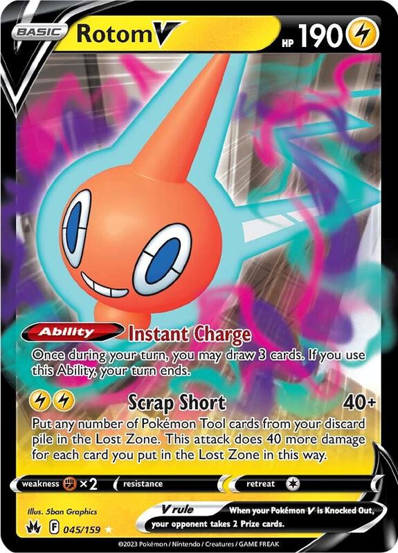 Rotom V Pokemon card from Crown Zenith