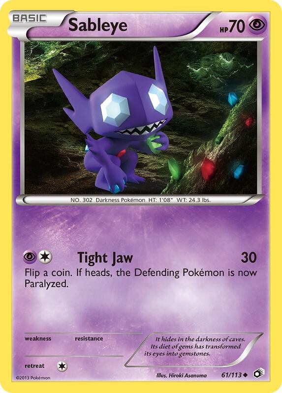 Sableye Pokemon card from Legendary Treasures