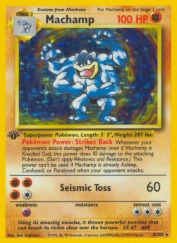 Machamp Pokemon card from Base Set