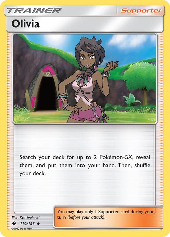 Olivia Pokemon card from SM - Burning Shadows
