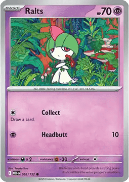 Ralts Pokemon card from Mega Evolution
