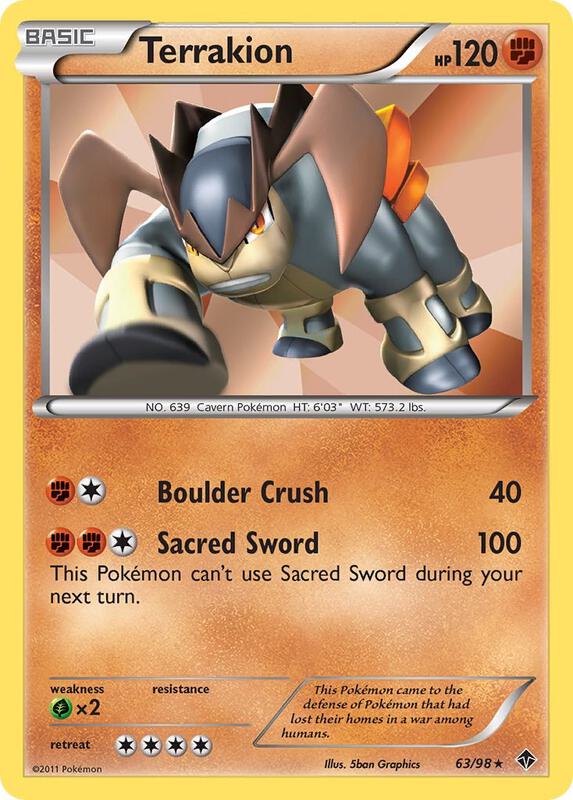 Terrakion Pokemon card from Emerging Powers