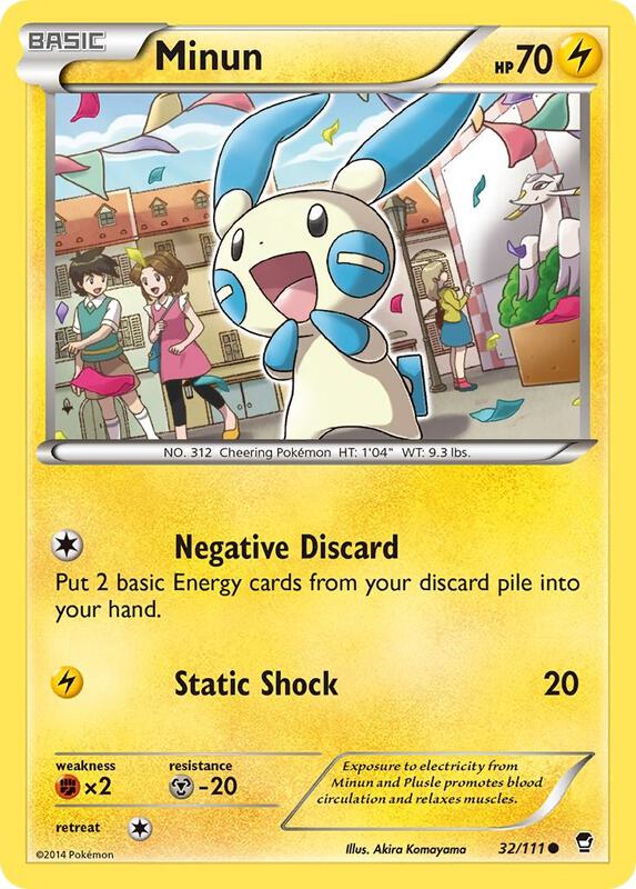 Minun Pokemon card from XY - Furious Fists