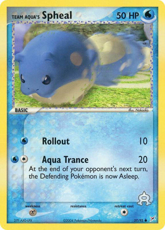 Team Aqua's Spheal Pokemon card from Team Magma vs Team Aqua
